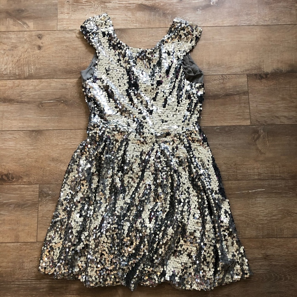 Silver sequin dress